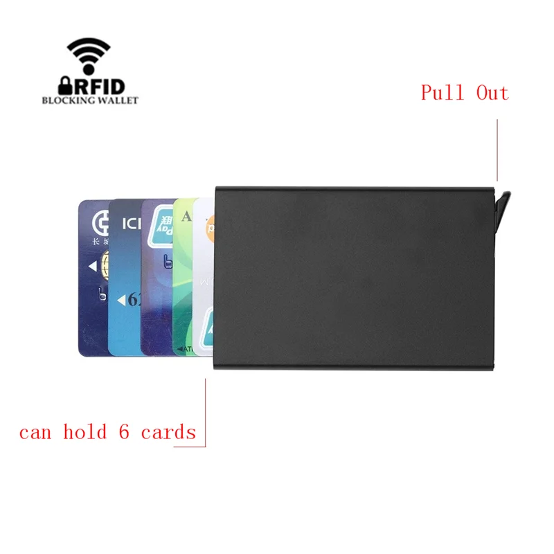 Умный кошелек RFID с защитой от кражи металлический держатель для карт мужчин и
