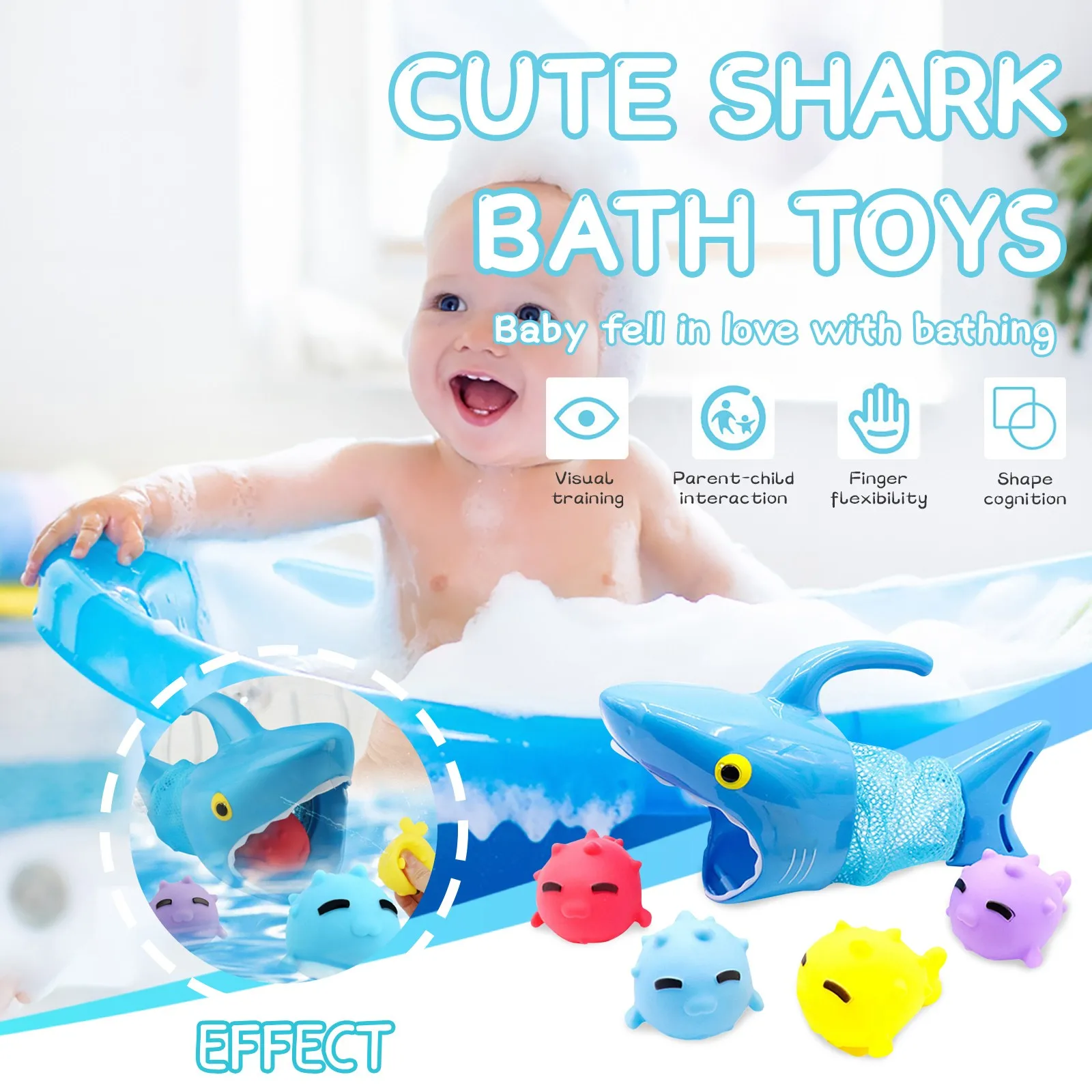 

Bath Toy Baby Fishing For Children Cartoon Squeeze-Spray Water Fish Baby Bathing Toys Badspeeltjes News 2021