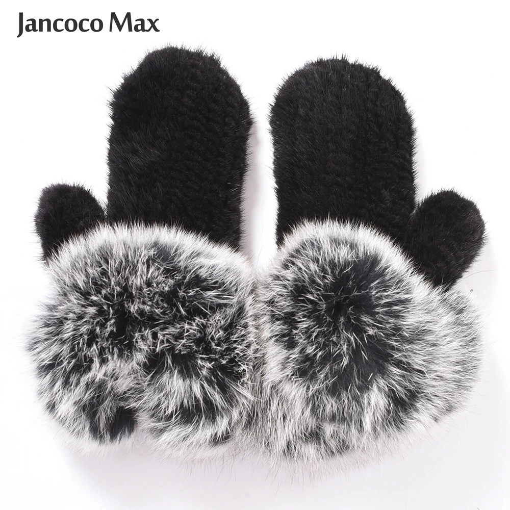 Новое поступление перчатки Jancoco Max из натурального меха норки зимние теплые
