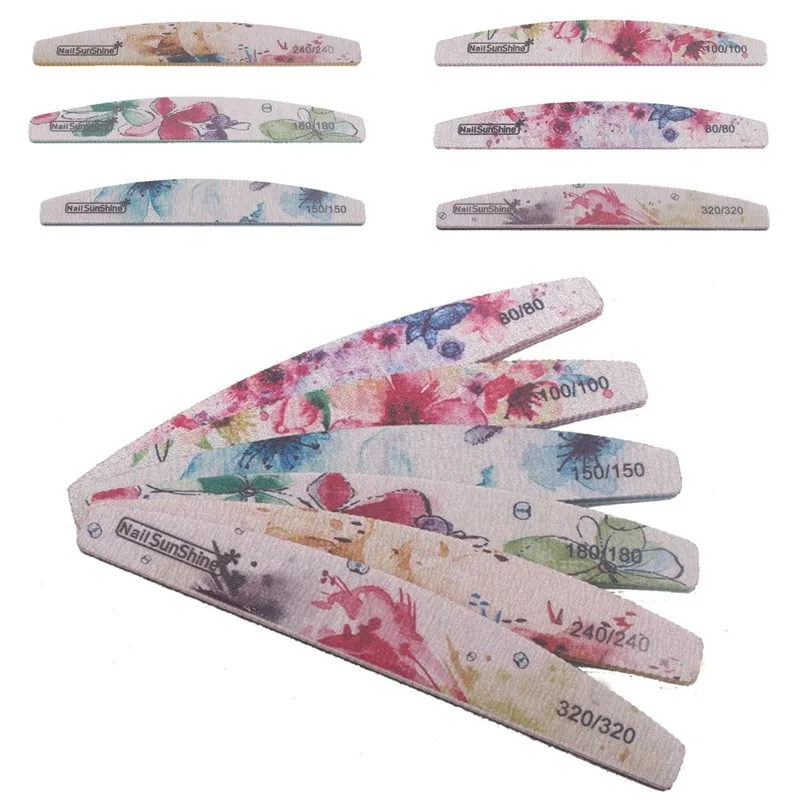 3/5pcs Nail File Nail Art Flower Printed Nail Buffer Colorful Lime Aongle Professional Manicure Tool Sand Bar Manicure Procedure