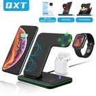 Зарядные устройства Apple Watch 3 в 1, быстрая Беспроводная зарядка для iPhone 12, 11, XR, зарядная док-станция Qi, Huawei, Apple для Airpods, iWatch