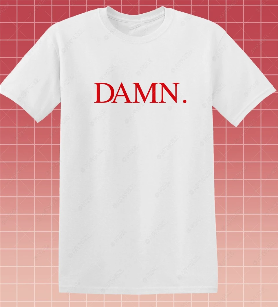 Кендрика футболка Damn скромный Ламар в стиле хип-хоп нерегулируемым увеличением