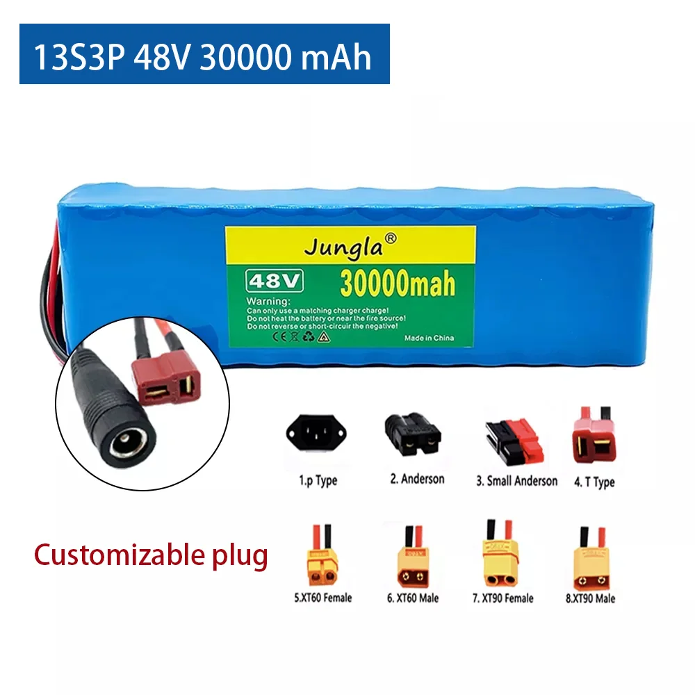 

13S3P Li-ion battery 48V, 30ah, 1000W, 30000mAh, suitable for electric bicycles and scooters, with BMS and 54.6V charger