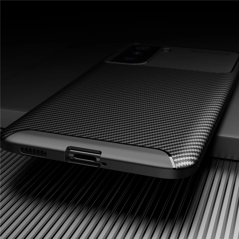 For Samsung Galaxy S21 Case Cover Soft Silicone Shockproof Bumper Matte Carbon Fiber Phone Back Case Cover For Samsung S21 5G