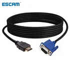 Кабель HDMI-совместимый с VGA, 3 м5 м10 м, 1080P HD с аудиоадаптером, кабель VGA, противоскользящая вилка, износостойкий