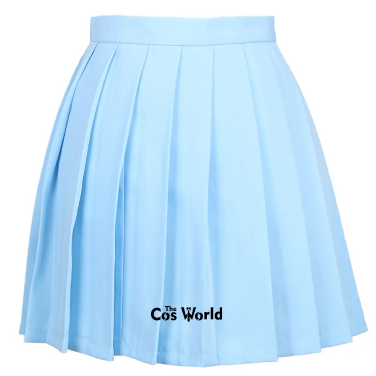 Water blue XS-3XL 17 одноцветное Цвета девушки девушка Высокая талия плиссированные юбки женские платья для JK школьная Униформа студентов ткани - Color: Water blue