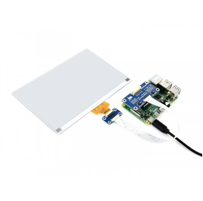 

Waveshare 7.5inch HD e-Paper E-Ink Display HAT for Raspberry Pi, 880*528, Black / White, SPI