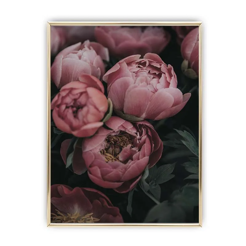 

Pink Peony Flower Canvas Painting Nordic Plant Flower Poster Scandinavian Style Wall Art Pictures for Living Room Home Decor