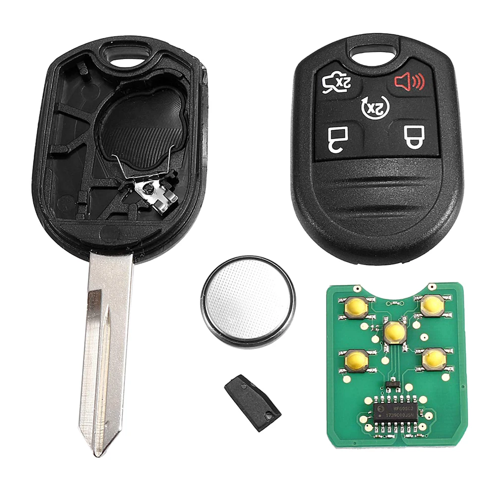 5-Button Remote Control Key Fob Replacement Shell Cover with 4D63-6F Chip 80 Bit 315 MHz for Ford Edge Fusion Car | Автомобили и