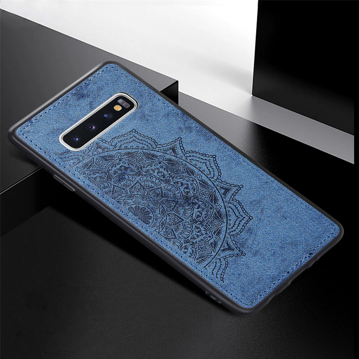 Синий Для samsung Galaxy S10 S9 S8 Note S 10 плюс S10E S7 края ткани ТПУ чехол для samsung A50 A51 A71 A30 A20 A10 A70 A40 крышка - Цвет: Синий