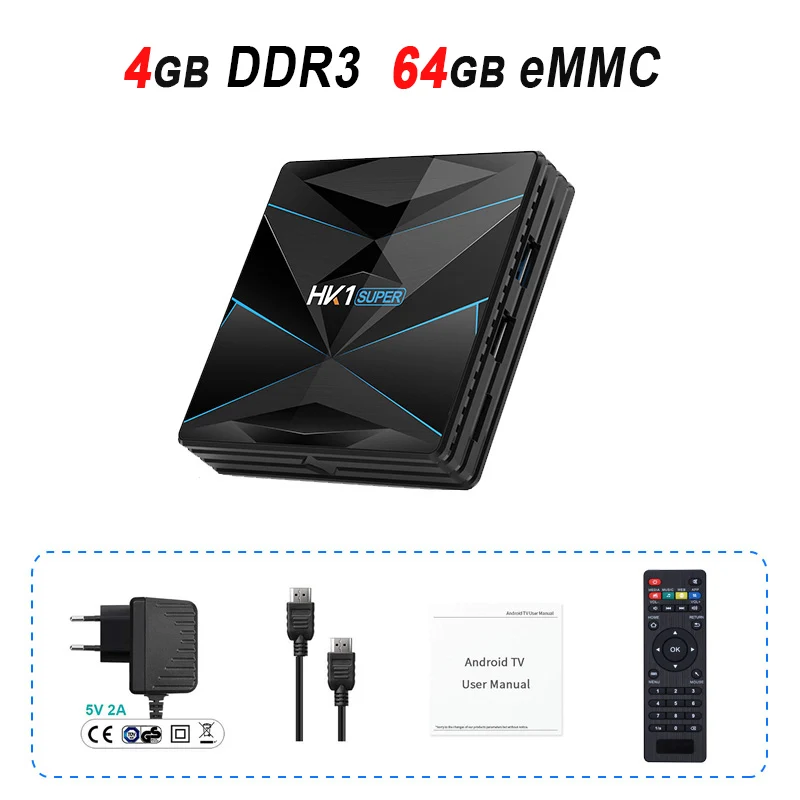 4GB 64GB HK1 Супер смарт ТВ коробка 4 Гб 128 ГБ Android 9,0 ТВ-бокс на Rockchip RK3318 64 ГБ 32 ГБ ТВ коробка Google Assistant 4K 3D HD 2,4G/5G двойной Wifi - Цвет: 4GB 64GB