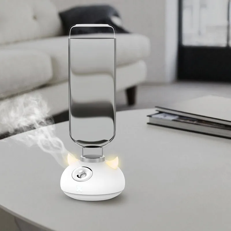 

1200mah White Portable Air Humidifier Ultrasonic Rechargeable Car Mist Maker Air Purifier Humidifier for Home Office with Light