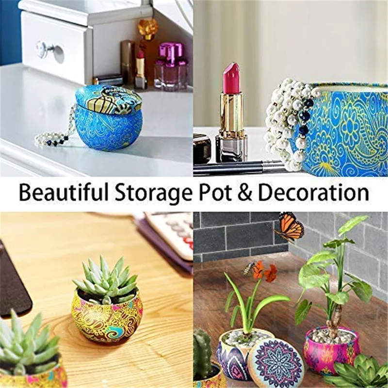 MILIVIXAY 6 шт. богемная ретро круглая жестяная коробка чай конфеты ювелирная монета