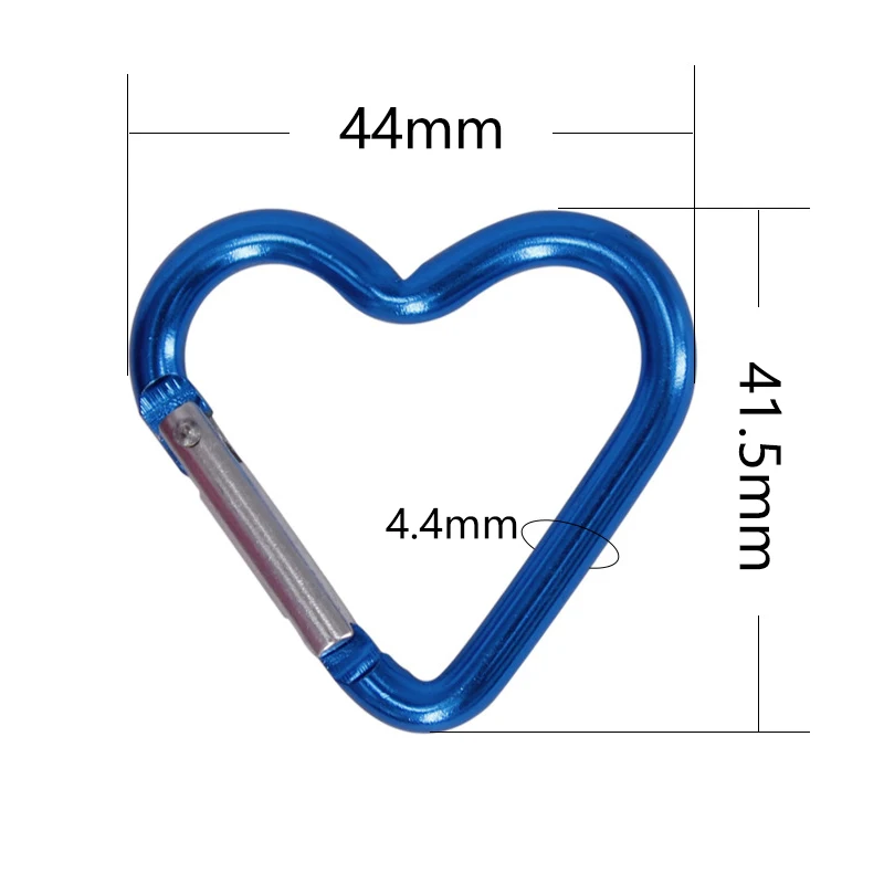 2 шт./компл. алюминиевый карабин в форме сердца зажим для ключей открытый крюк