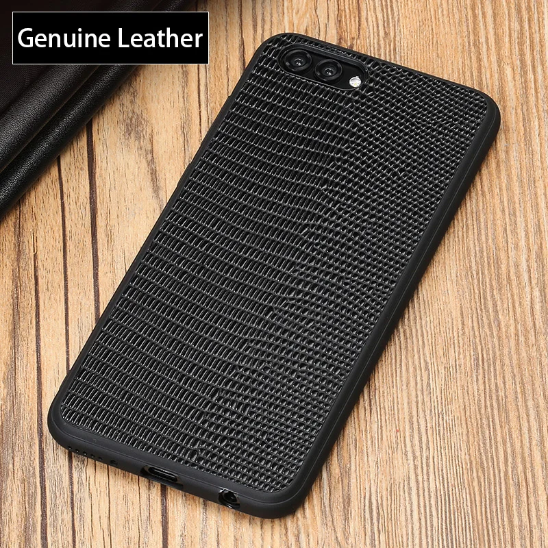 Роскошный чехол для телефона из натуральной кожи HUAWEI Honor V10 чехлы с текстурой