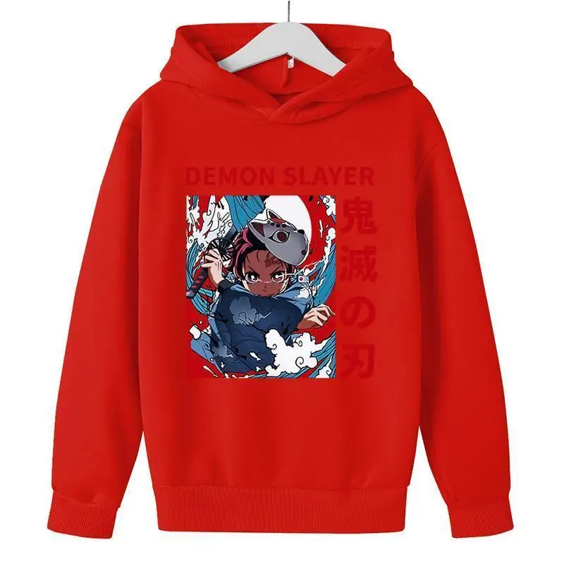 

Sweatshirts for boys kids clothes girls Print Cosplay Japanese Ghost Blade Autumn Children's clothing pull Demon Slayer Hoodies