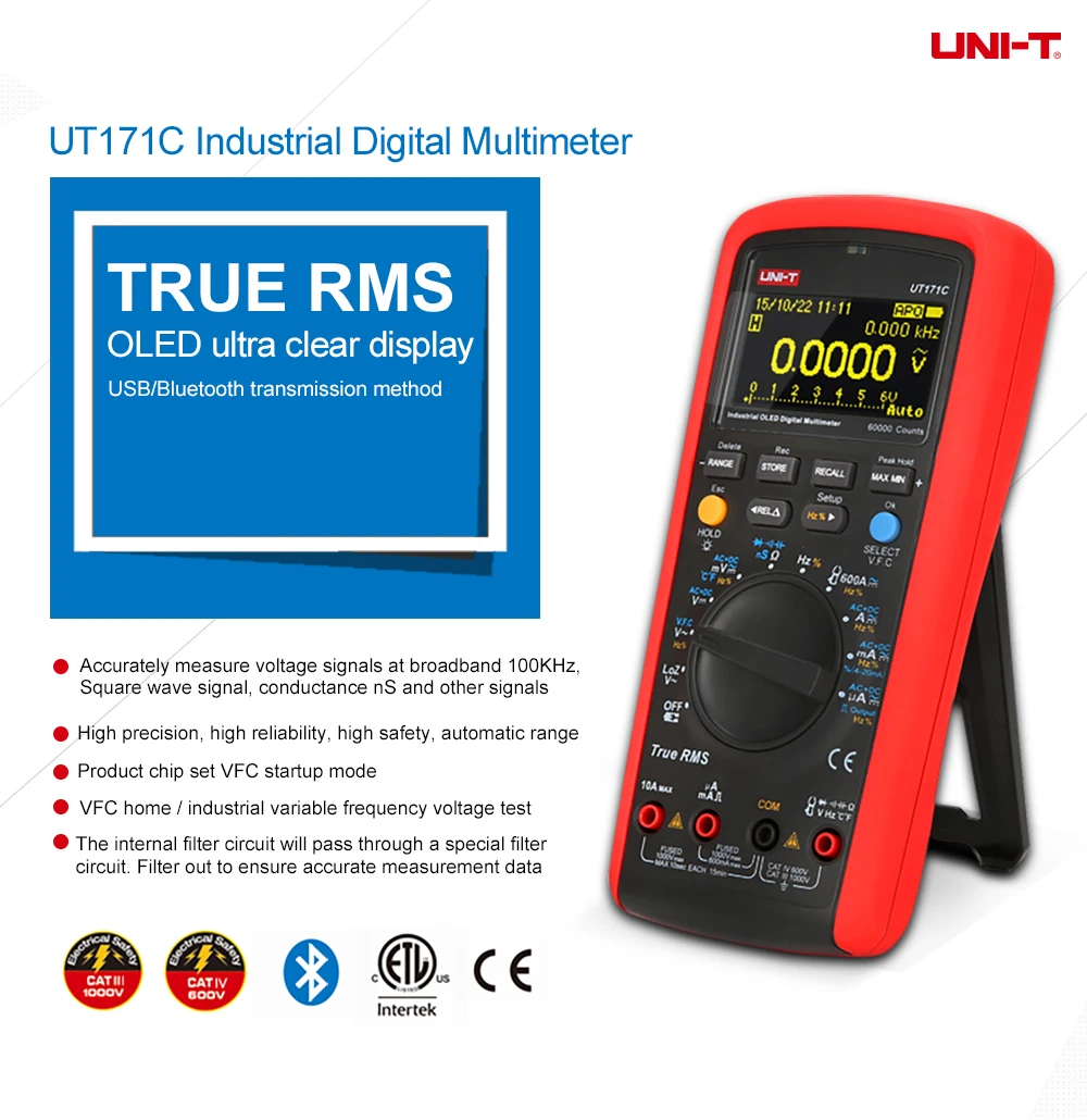 UT171C ультра портативный промышленный True RMS цифровой мультиметр AC+ DC измерение Usb функции датчики для мультиметра Вольтметр Амперметр