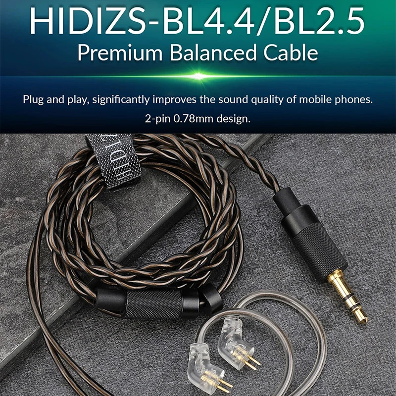 Hidiss BL2.5 RC/BL4.4 RC сбалансированный кабель SE3.5 односторонний аудиокабель с 2