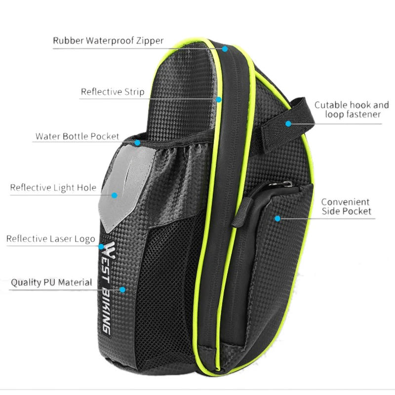 

WEST BIKING MTB Bike Waterproof Rear Bag Bike Saddle Bag with Water Bottle Pocket Cycling Rear Seat Tail Bag