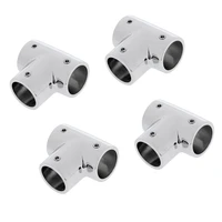 4pcs boat yacht handrail fitting 90 degree 3 way tee for 25mm 1inch pipe 316 stainless steel boat handrail tee boat parts