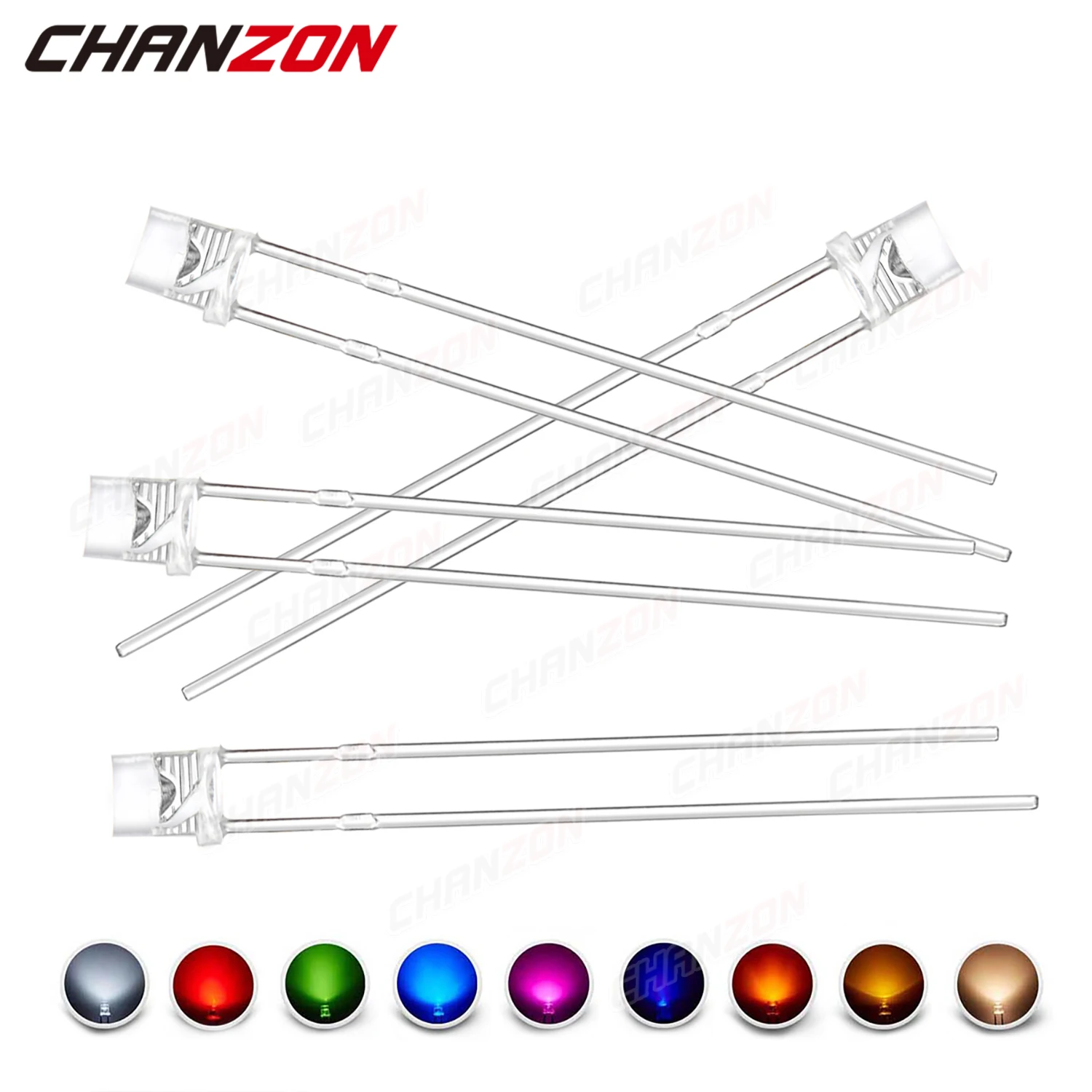 100 шт. 3 мм Светодиодные диоды с плоским верхом, теплый белый, красный, зеленый, синий, УФ, фиолетовый, желтый, оранжевый, розовый, 2 В, 3 в, светоизлучающие лампочки для печатной платы своими руками