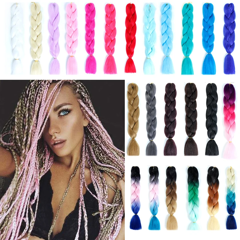 Косички для вязания крючком синтетические волосы 24 дюйма крупные плетеные 100