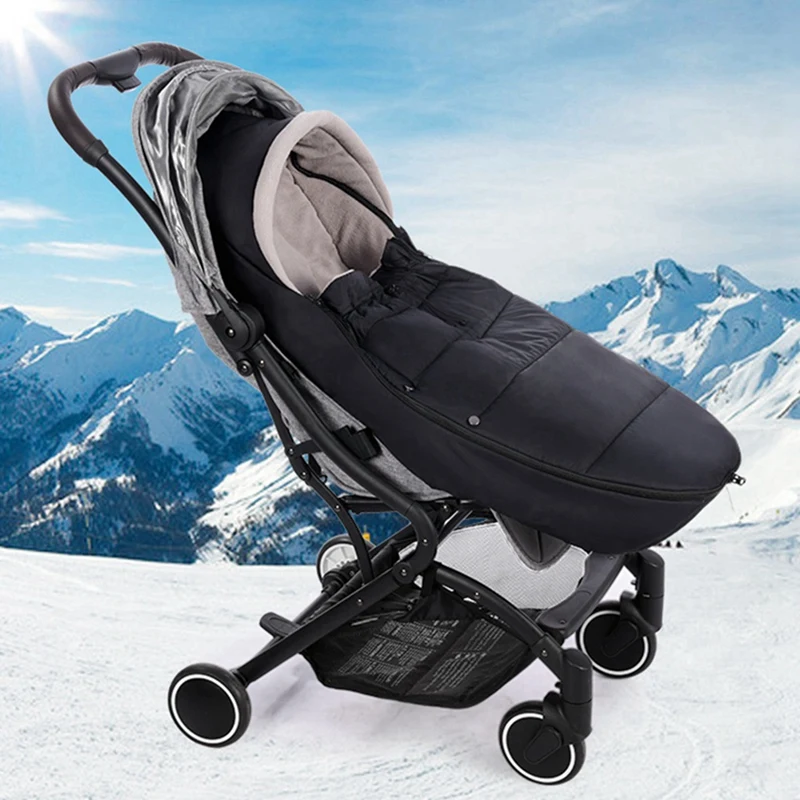 

2 Pcs Baby Stroller Accessories Winter Socks Sleeping Bag Windproof Warm Sleepsack Baby Pushchair Footmuff, Pink & Black