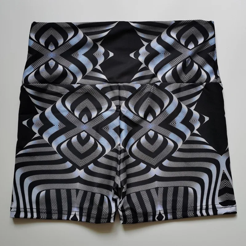 Женские шорты для бега Леггинсы йоги с полированным металлическим принтом