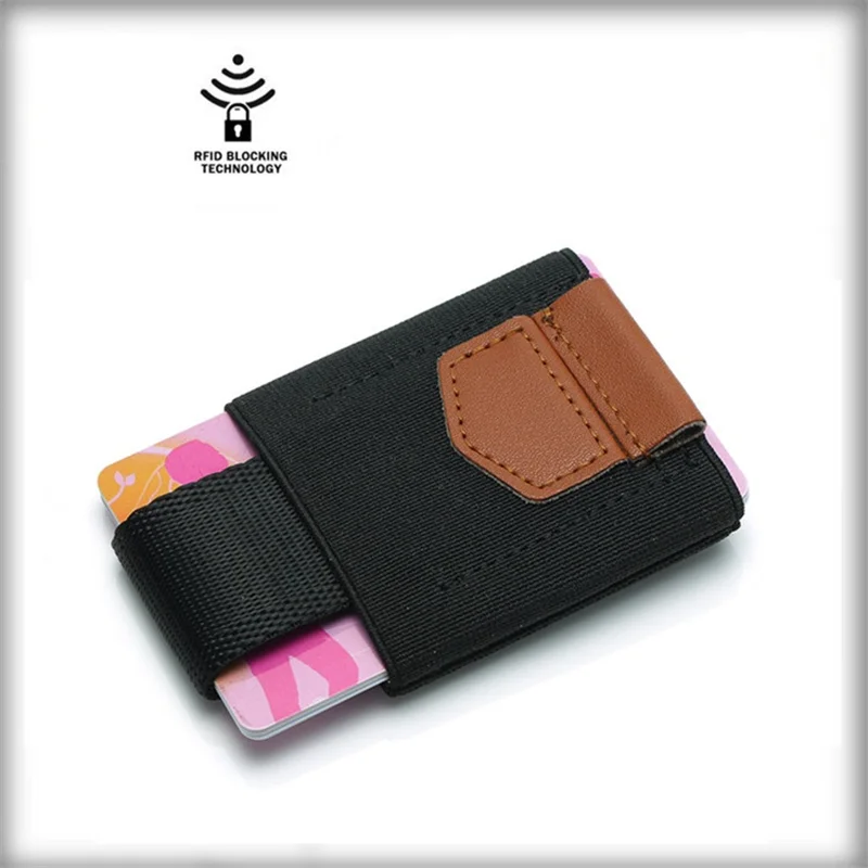 Тонкий мужской кошелек из натуральной кожи с отделением для карт RFID визитница