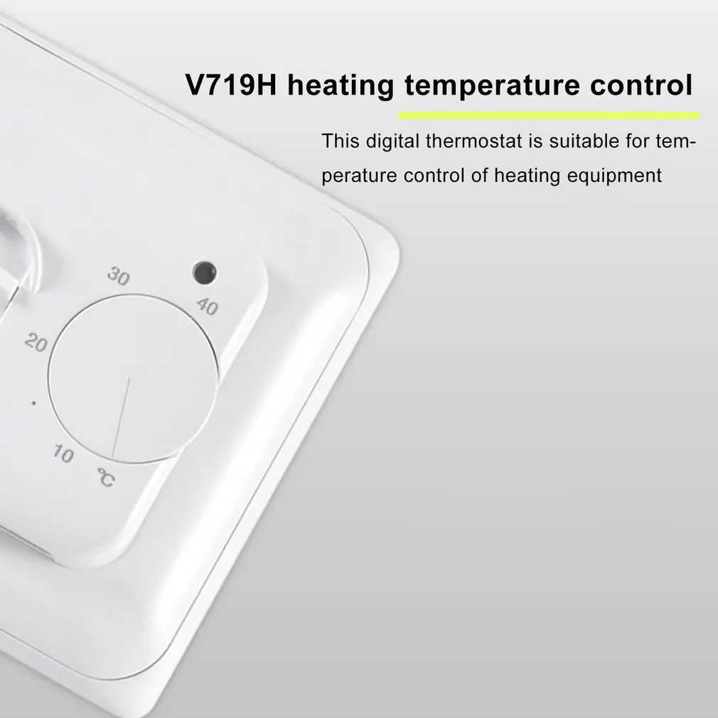 

V719H Indoor Warming Temperature Controller 220V 16A Manual Operation Floor Room Thermostat Heating Room Control Switch