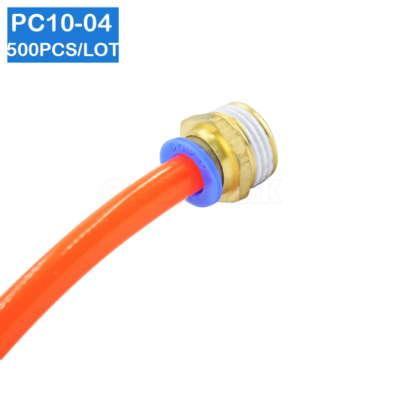 

Free shipping 500pcs a lot BSPT PC10-04, 10mm to 1/2' Pneumatic Connectors male straight one-touch fittings