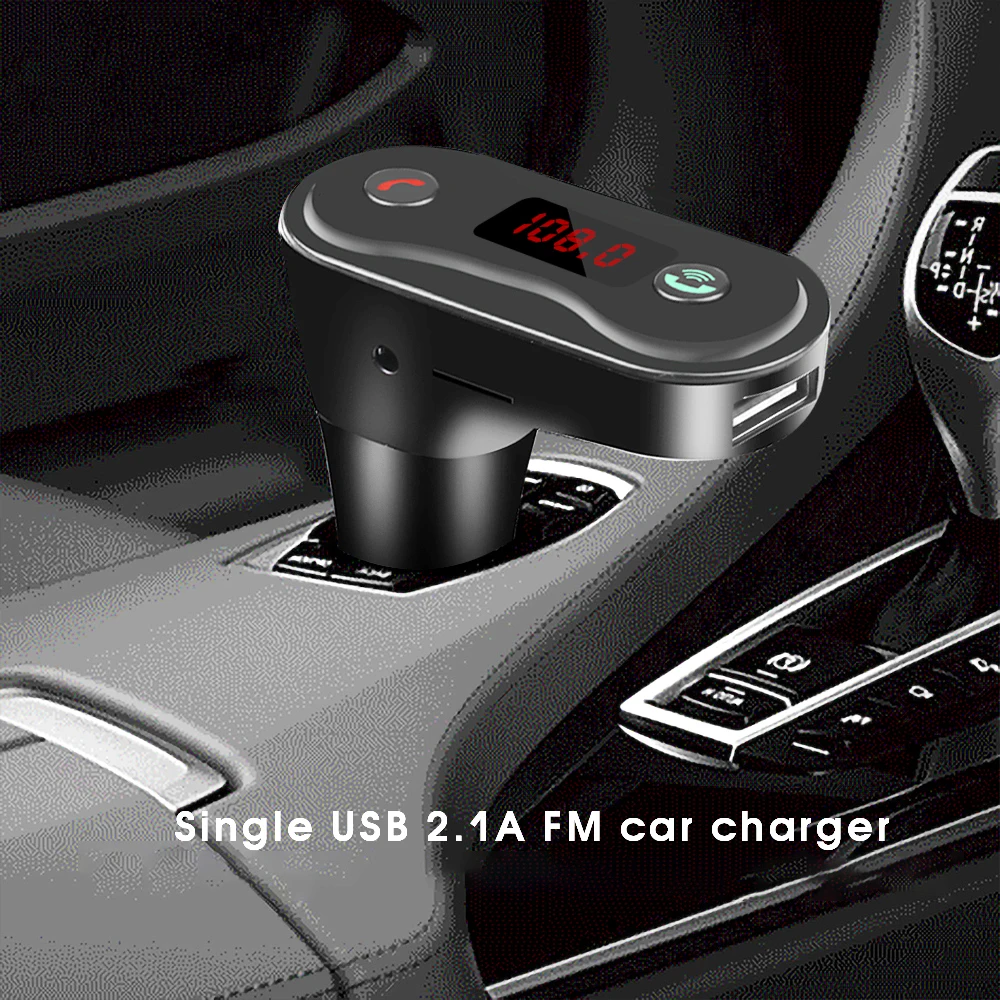 Bluetooth FM передатчик для iPhone Xiaomi 2.1A автомобильное зарядное устройство USB mp3 плеер
