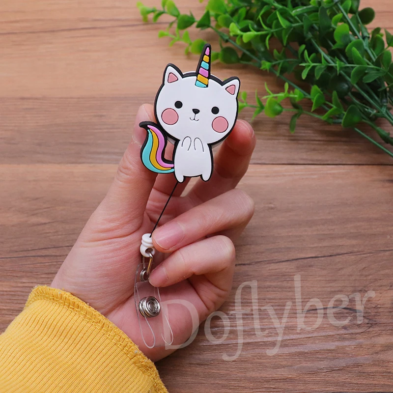 Силиконовый выдвижной Бейдж с мультяшным единорогом пандой слоном | Канцтовары