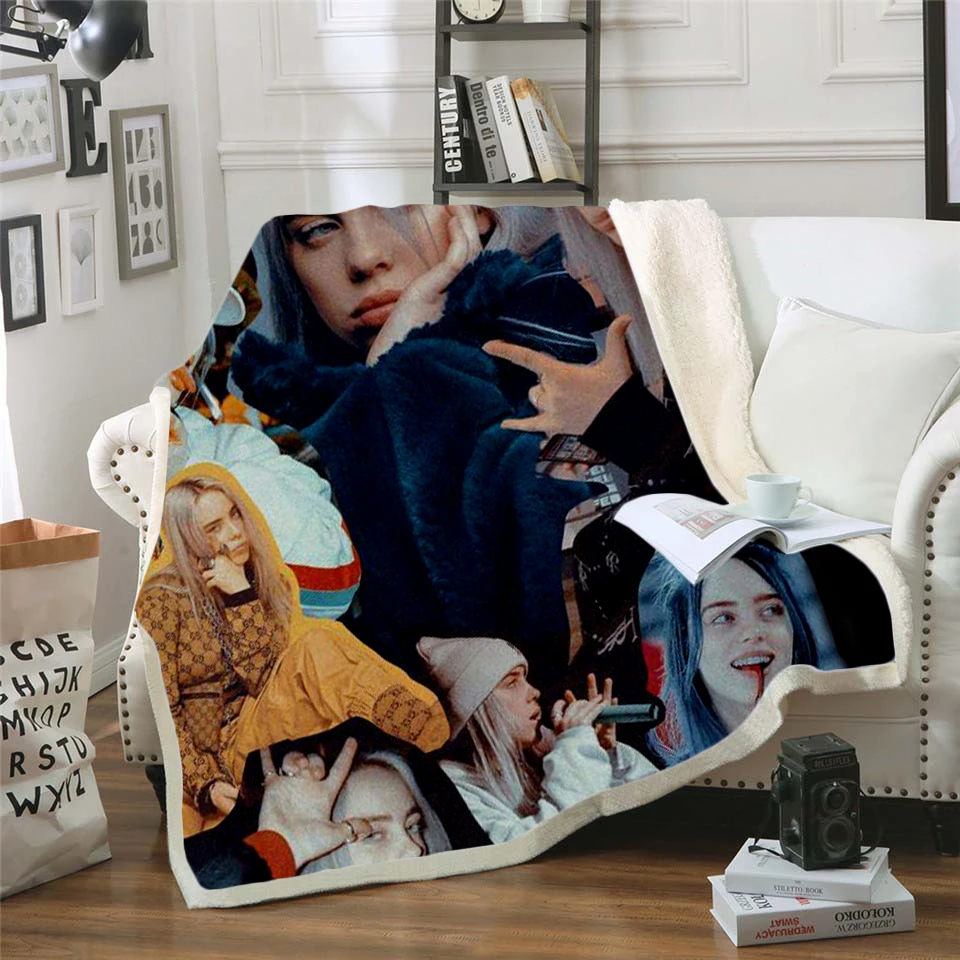 

Star singer 3d printed fleece blanket for Beds Hiking Picnic Thick Quilt Fashionable Bedspread Sherpa Throw Blanket style-2