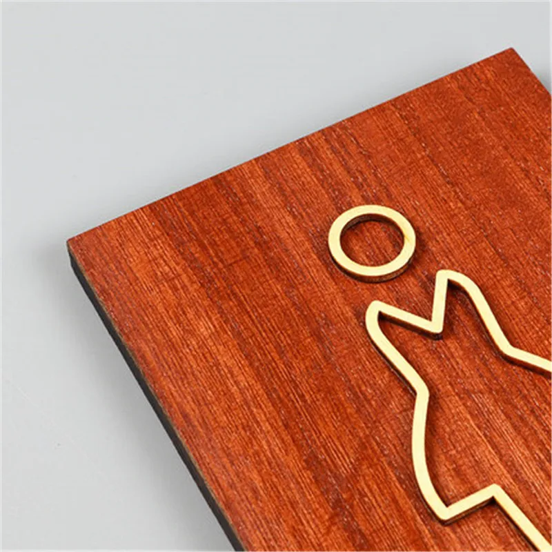 Custom Wood Toilet Sign Acrylic Number Wc Door Washroom Signage Men&ampwomen Warm Tips Address Plaque Plate Wall Stickers | Дом и сад