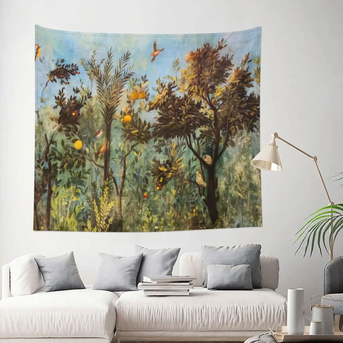 

Tapestry Antique Roman Wall Painting Flower Floral Nature Art Decor Wall Room Home Decoration Hanging Living room Kawaii Cute