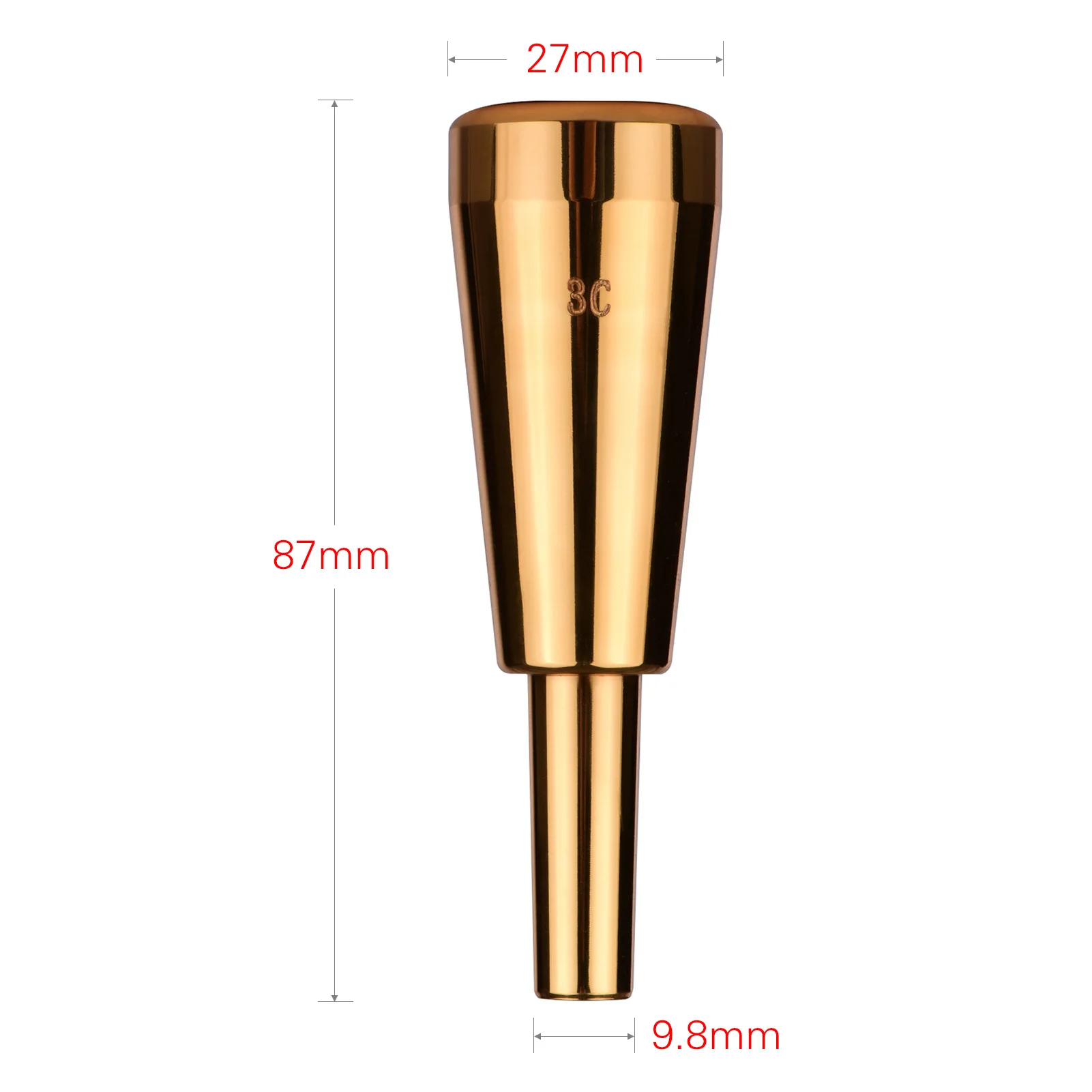 

3C Trumpet Mouthpiece Thickened Heavier Mouthpiece Instrument Accessory for Standard Trumpets