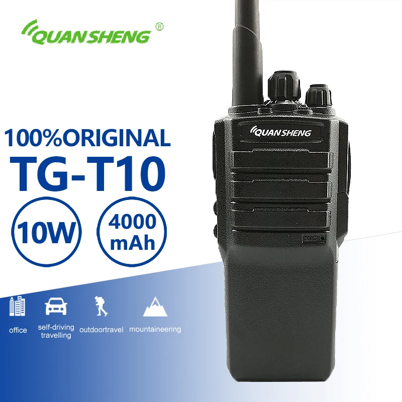 Quansheng TG T10 Woki токи 5 Вт Радио Portatiles Uhf Vhf иди и болтай Walkie Talkie “иди 4000 мА/ч Батарея
