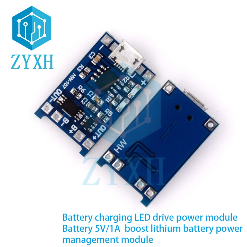 5 PCS Type C Mini Micro USB TP4056 5V 1A Charger Board Lithium 18650 Li-ion Battery Protection Charging Module Dual Functions |