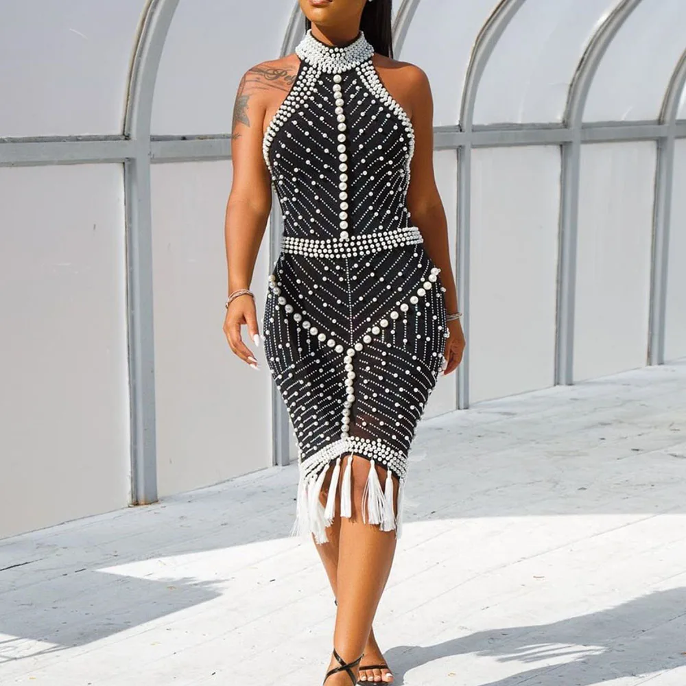 Пикантная обувь для ночного вечерние платье женская летняя с лямкой на шее в