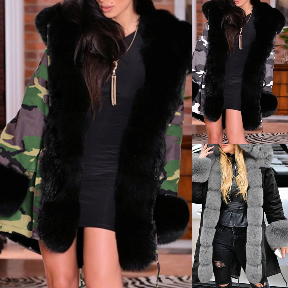 Luxury Designer 2021 Casual Faux Fur Coat Women Hoodies Furry Thick Warm Long Faux Fur Jacket Winter Coat Women casaco feminino