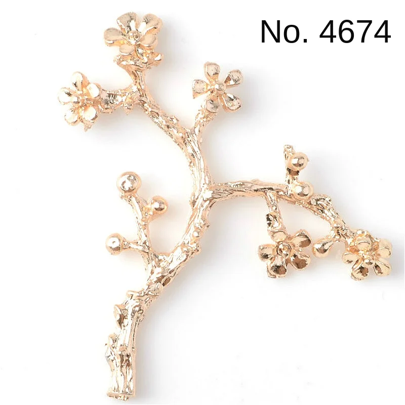 

Large Branch Flower Charms Alloy Big Branch Pendant for Diy Wedding 10pcs/lot 44mm Gold Color Zinc Alloy Vintage Metal