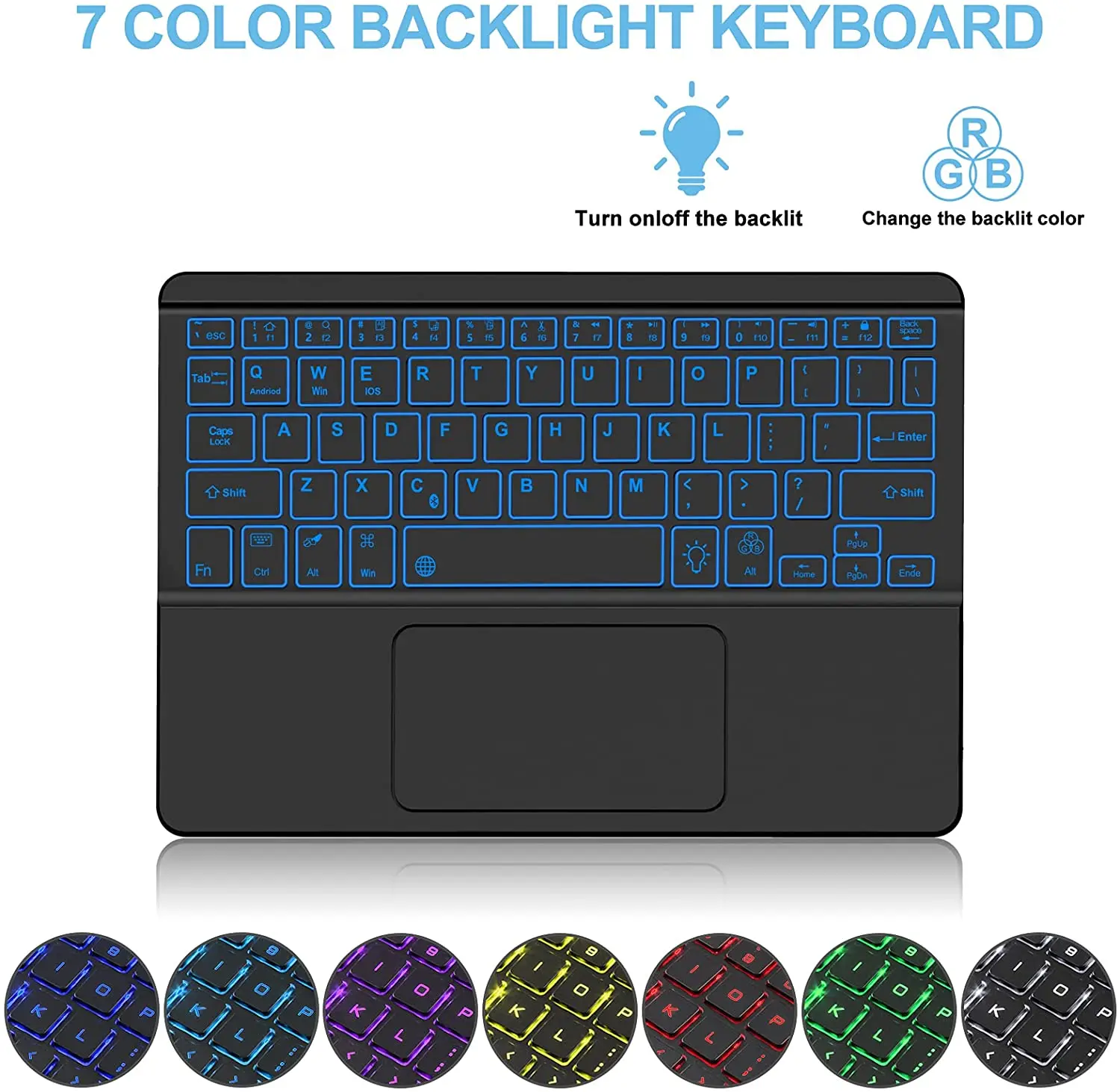 

Backlight Bluetooth-compatible Keyboard For Tablet Spanish French German Italian English Android iOS Wireless Keyboard For iPad