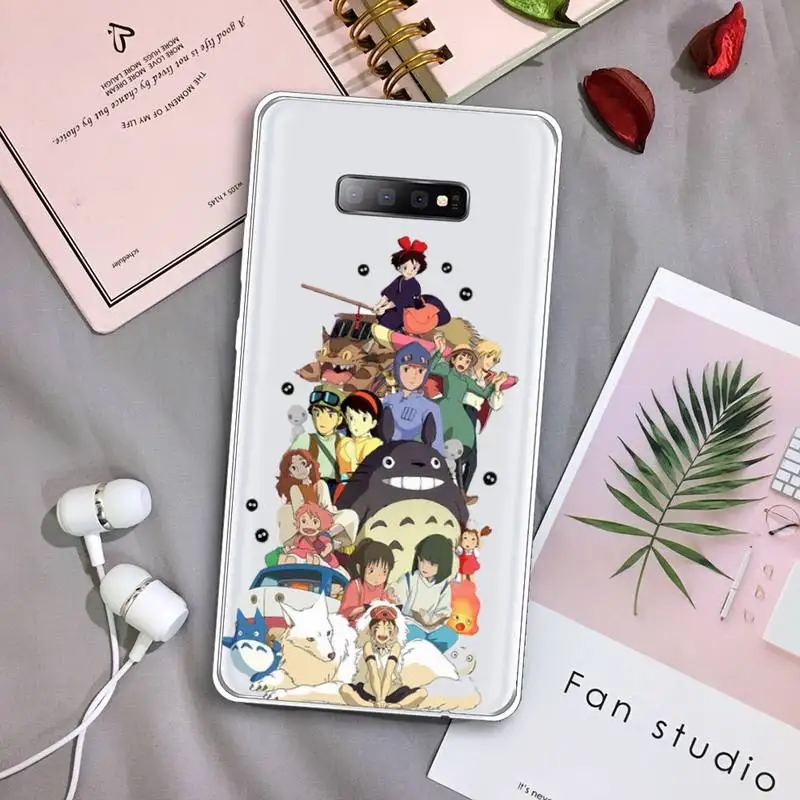

Anime Spirited Away TOTORO Phone Case Transparent For Samsung Galaxy S A 5 7 8 9 2015 20 edge plus 10 e lite 2019