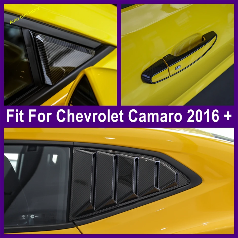 

Pillar A Triangle / Rear Window Louver Shutter Panel / Door Pull Doorknob Handle Cover Trim Fit For Chevrolet Camaro 2016 - 2020