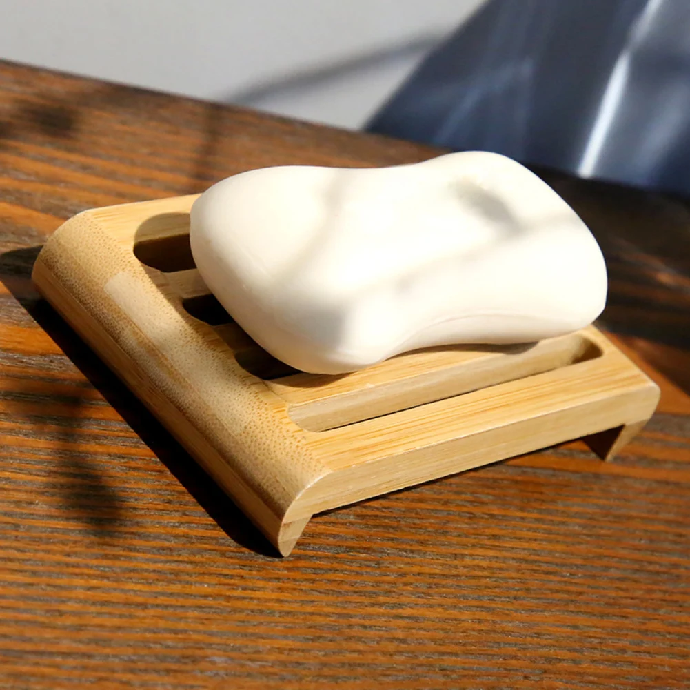 

Handmade Safety Wood Bamboo Soap Dish Tray Case Bathroom elegant Storage Soap Box Kitchen Bath Clean Shower Holder Soap Dish Pl