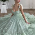 Блестящие сказочные платья для выпускного вечера, мятно-зеленые халаты, коктейльное Тюлевое платье длиной ниже колена для свадебной вечеринки, короткое выпускное платье 2022