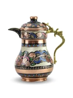 morya copper water pitcher with lid beverage carafe jug juice elegant decanter handmade vintage style buttermilk drinkware red 2l