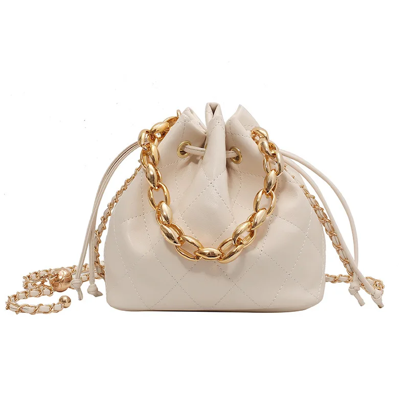 

Lingge Chain Bag Female 2021 Designer Handbags New Trendy One-shoulder Messenger Bag Fashion Simple Portable Bucket Bag