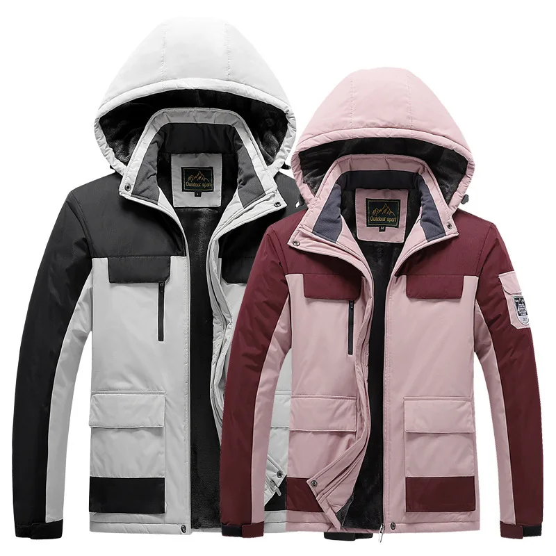 

2022 Men 'S Winter Hooded Cotton-Padded Clothes Teenagers Assorted Colors Fleece Waterproof Tooling Shell Jacket